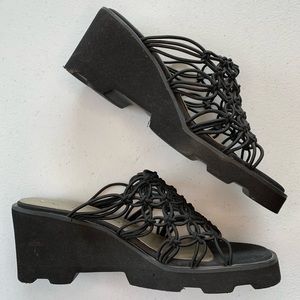 Y2K stretch knit platform Sandals.